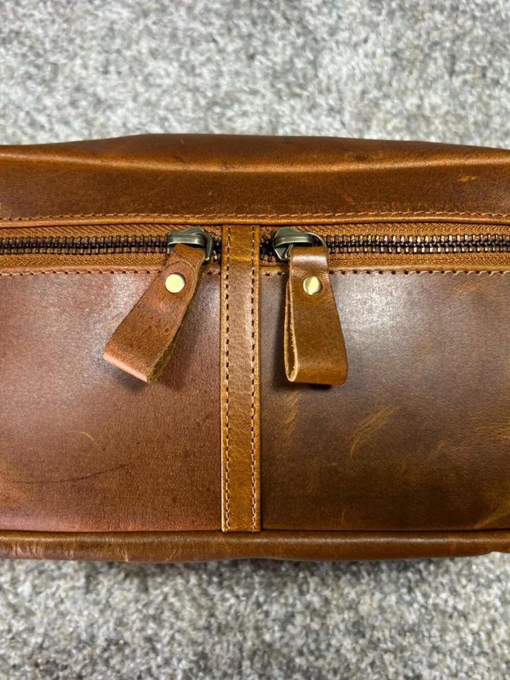 Brand‎ New Genuine Leather Toiletry Bag for Men Women Shaving Kit Travel